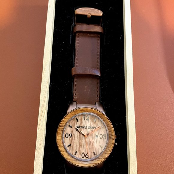Original Grain Men Original Grain Brown Dial Leather Men\'s Watch